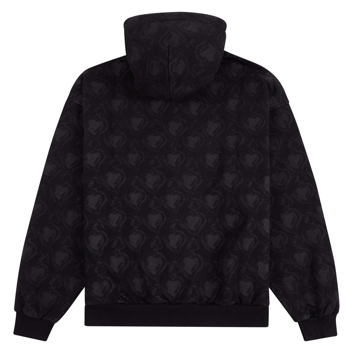 Monogram Zip Hoodie | Black