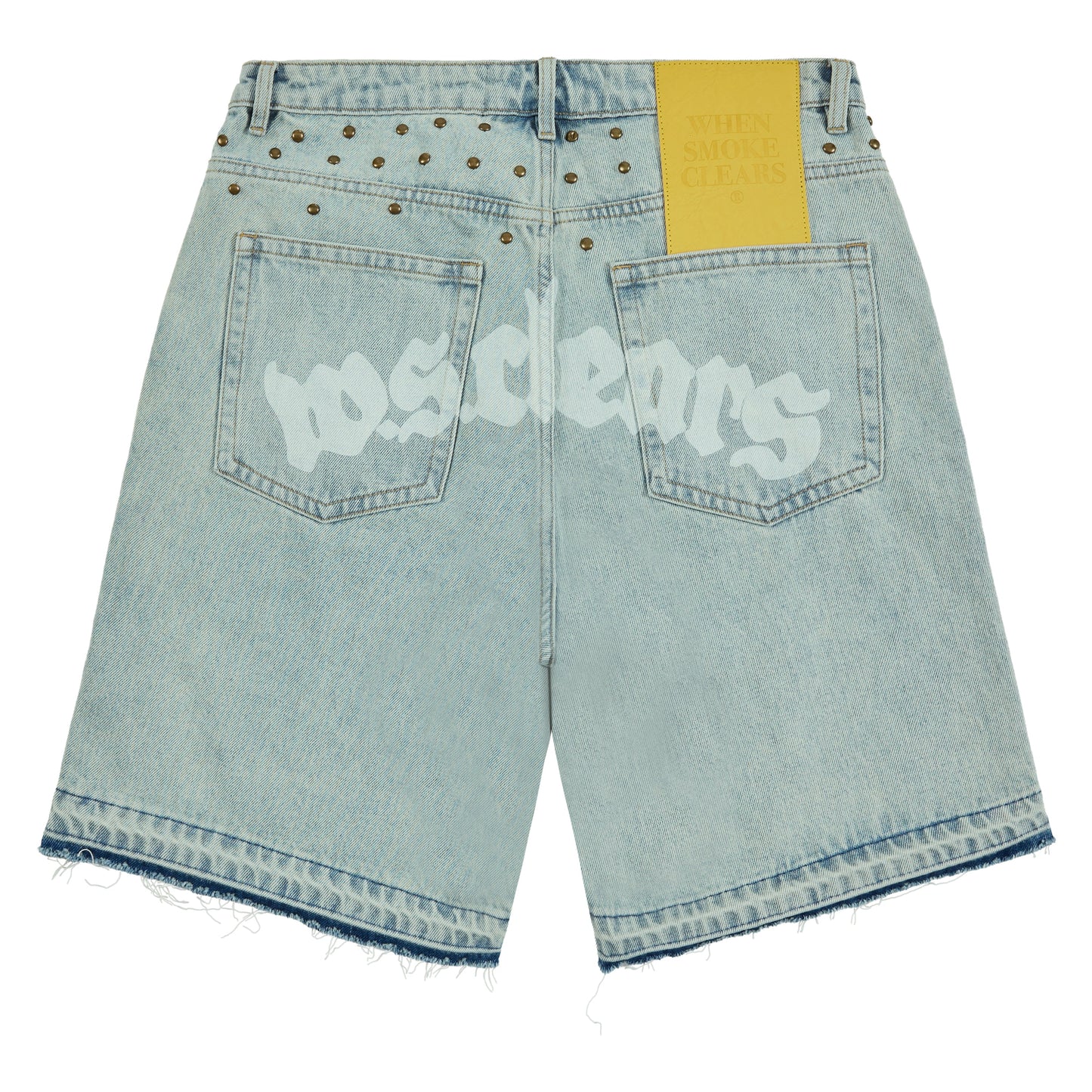 Half star Denim Short | Acid White/White