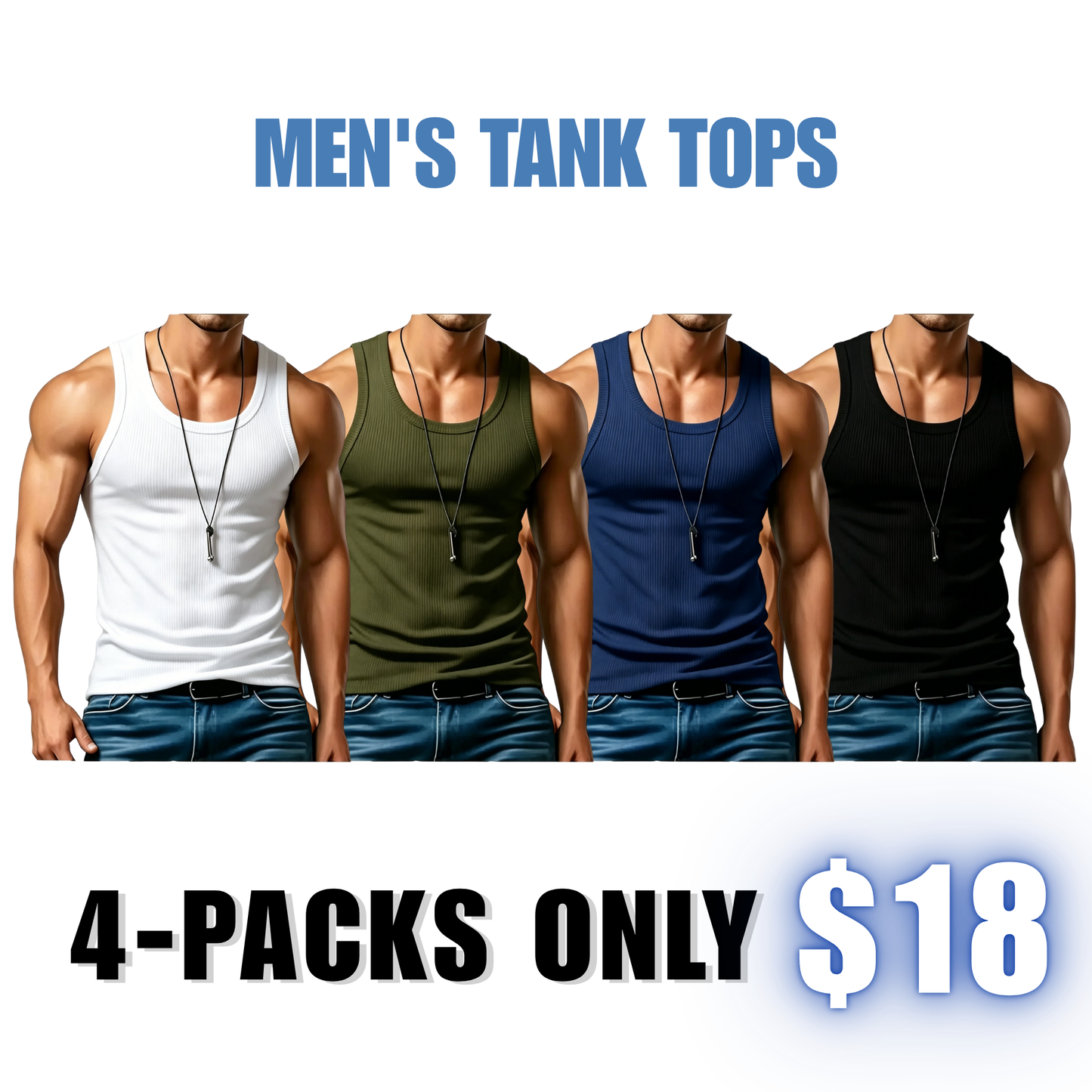 Men’s Wide-Strap Ribbed Tank Top – Comfortable, Stylish & Perfect for Everyday Wear