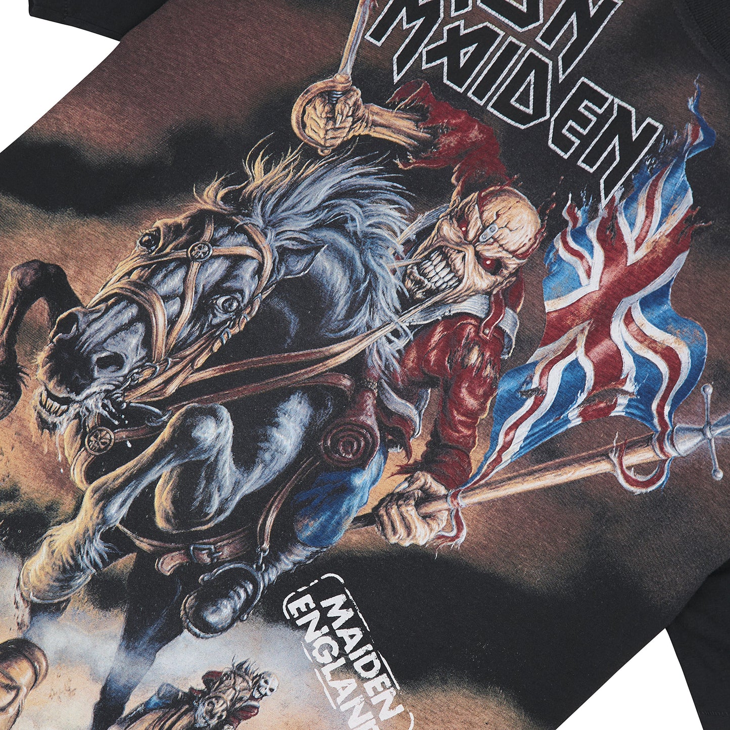 Iron Maiden Steed Tee | Stained Black