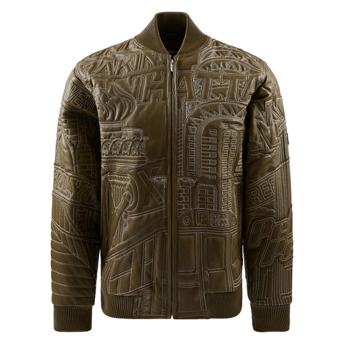 NYC Boro Quilted Jacket | Olive/Ivory