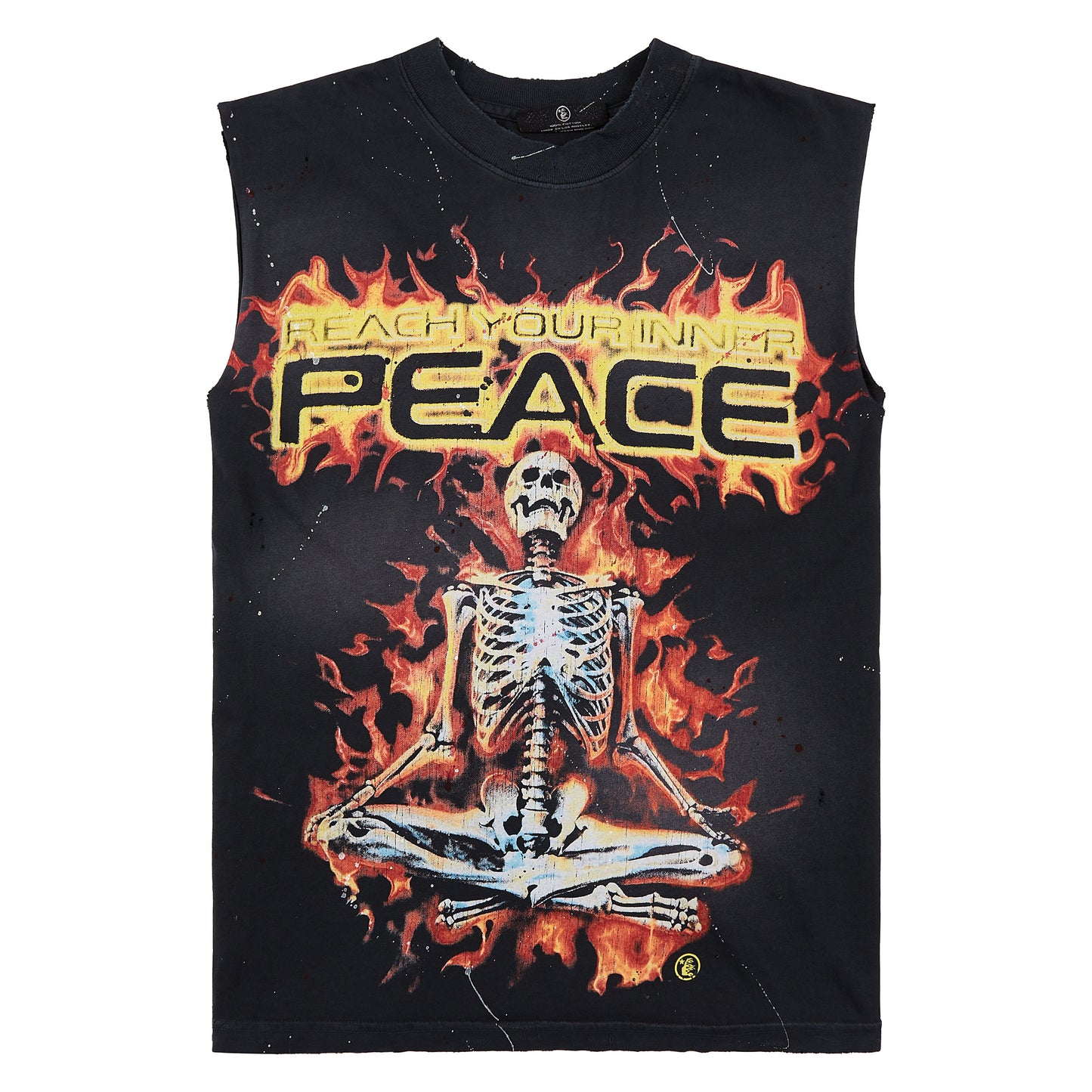 Inner Peace Skeleton Sleeveless Tee | Black