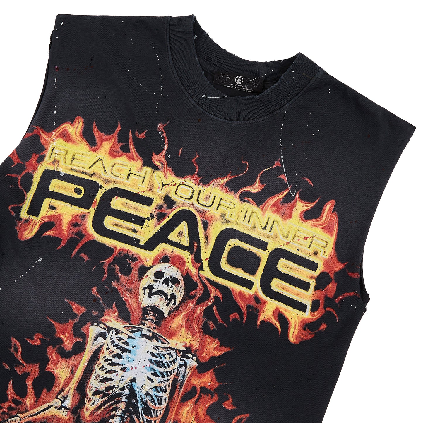Inner Peace Skeleton Sleeveless Tee | Black