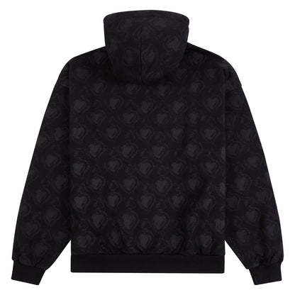 Monogram Zip Hoodie | Black