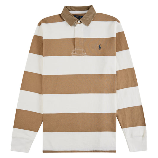 Khaki-Collar Rugby Shirt | Cafe Tan/Trophy Cream