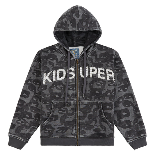 Face Camo Hoodie | Black