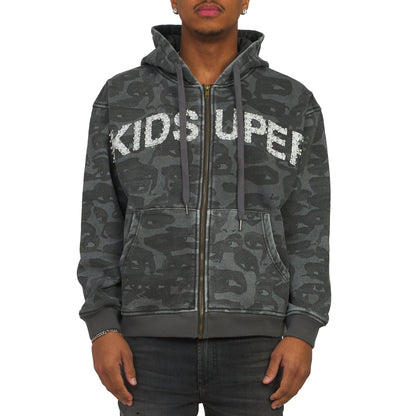 Face Camo Hoodie | Black