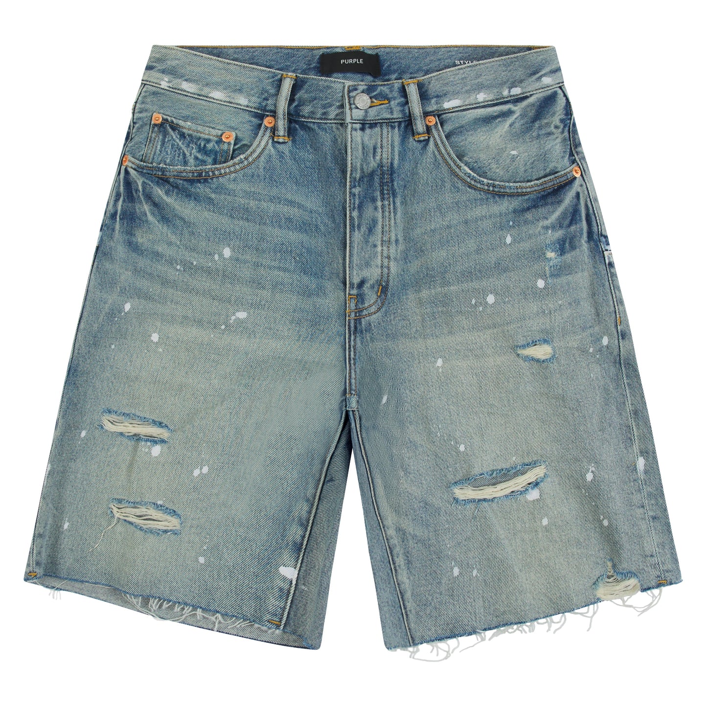 Painterly Rip Denim Short