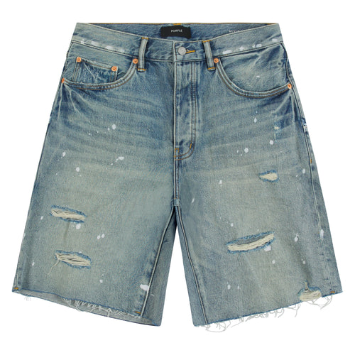 Painterly Rip Denim Short