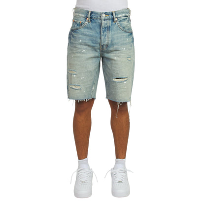 Painterly Rip Denim Short