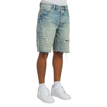 Painterly Rip Denim Short