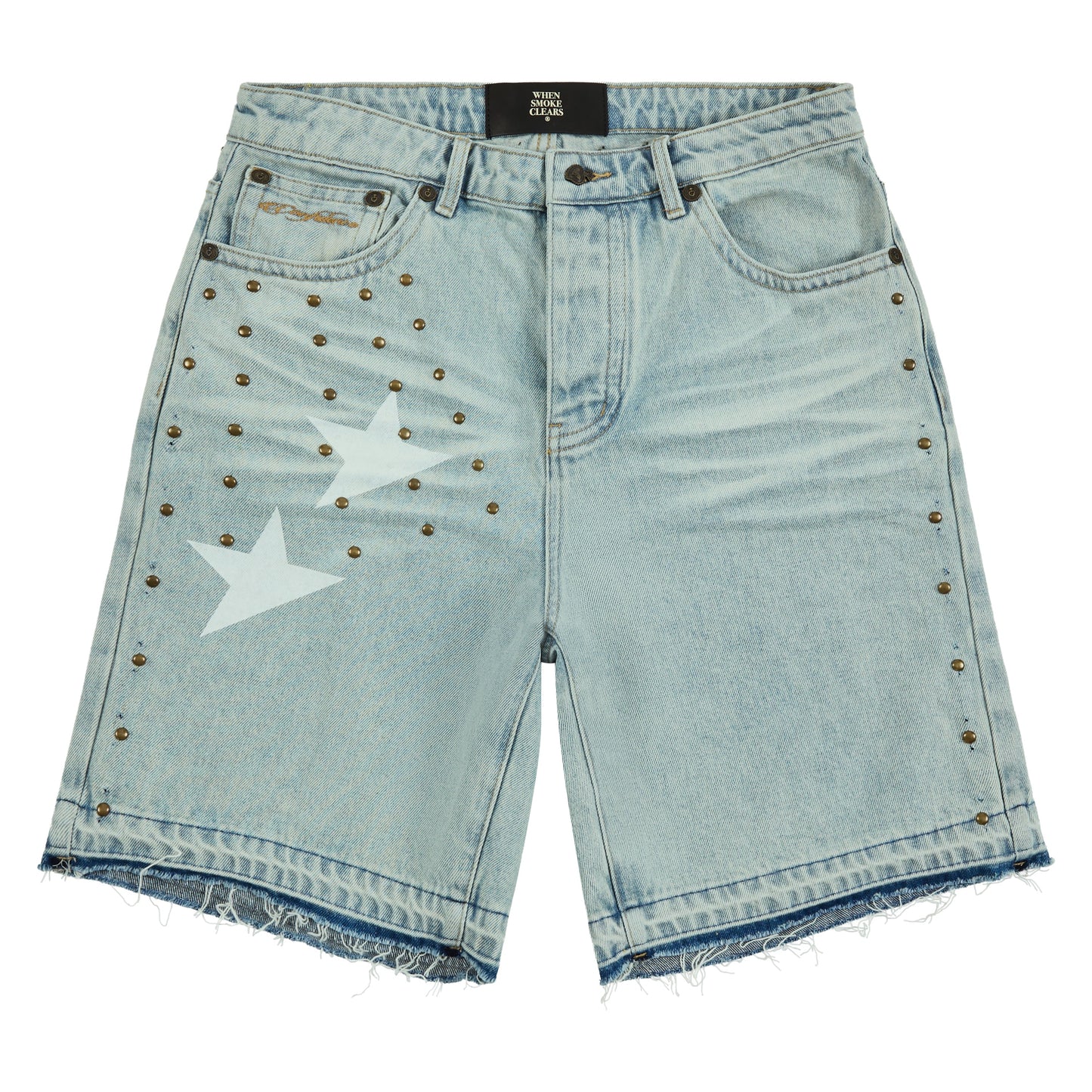 Half star Denim Short | Acid White/White