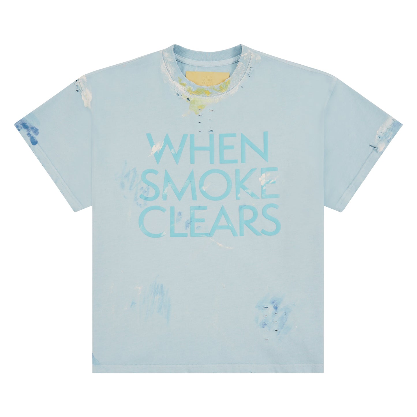 Paint Thrashed Tee | Sky Blue