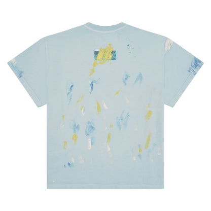 Paint Thrashed Tee | Sky Blue