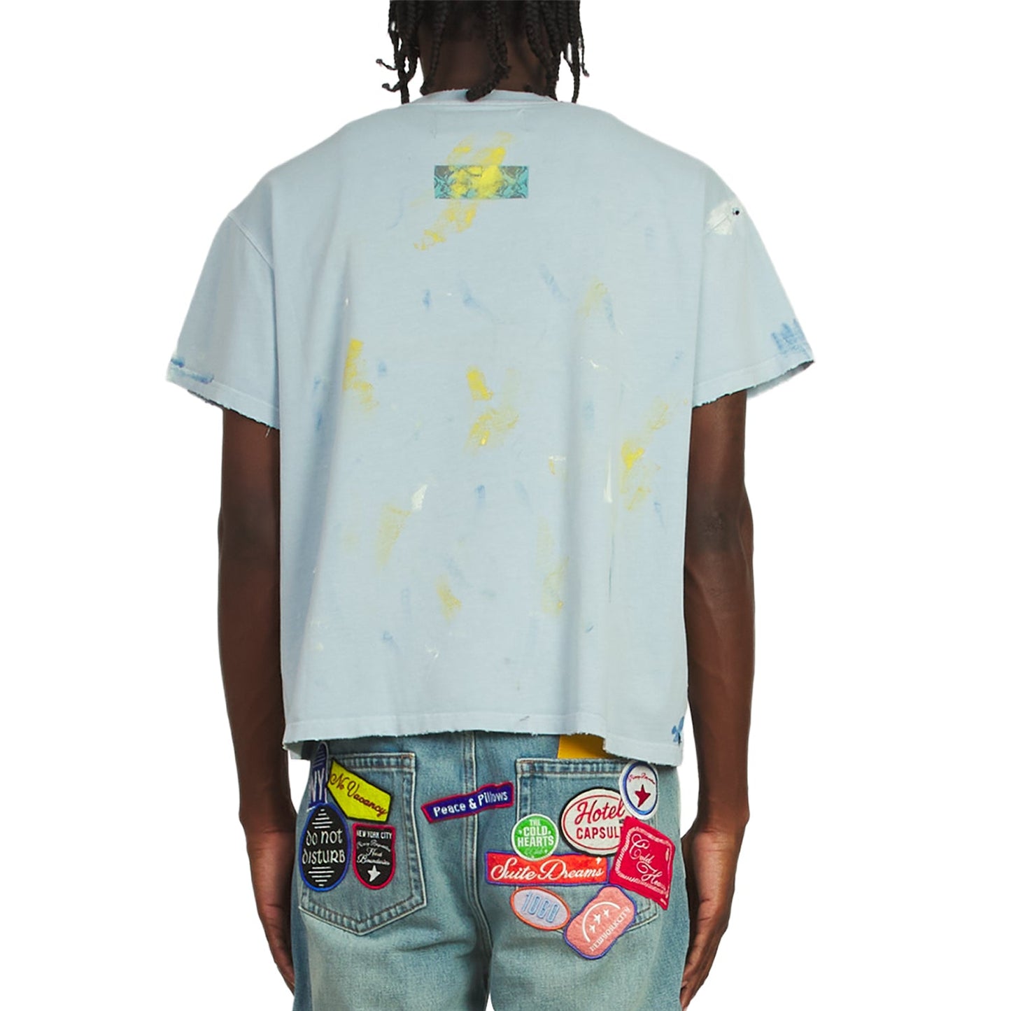 Paint Thrashed Tee | Sky Blue