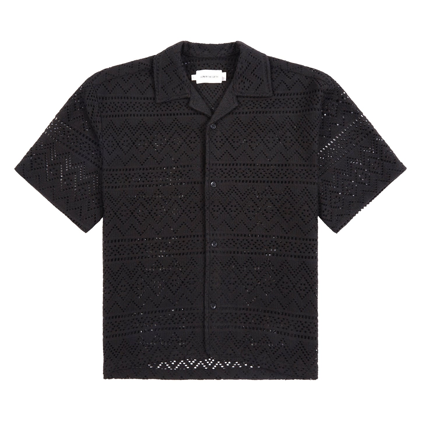 Pointelle Crochet Camp Shirt