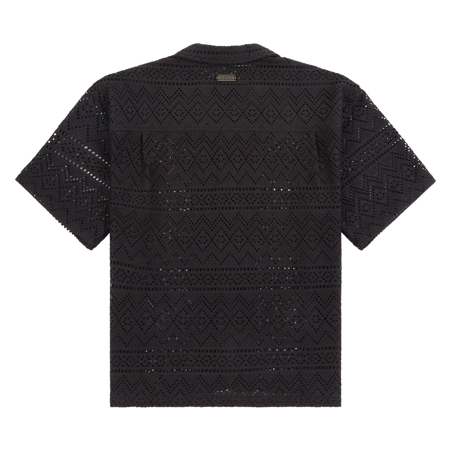 Pointelle Crochet Camp Shirt