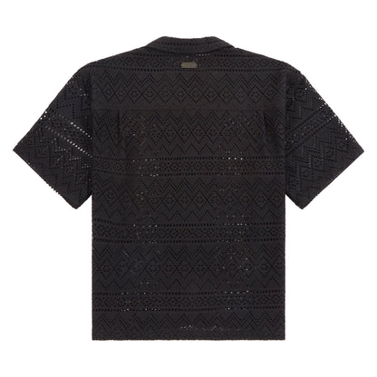 Pointelle Crochet Camp Shirt