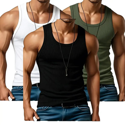 Men’s Wide-Strap Ribbed Tank Top – Comfortable, Stylish & Perfect for Everyday Wear