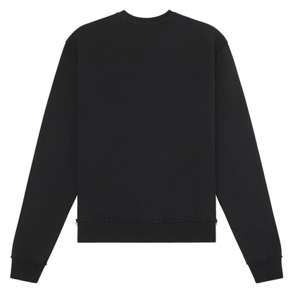 22 Leather Patch Sweatshirt | Black
