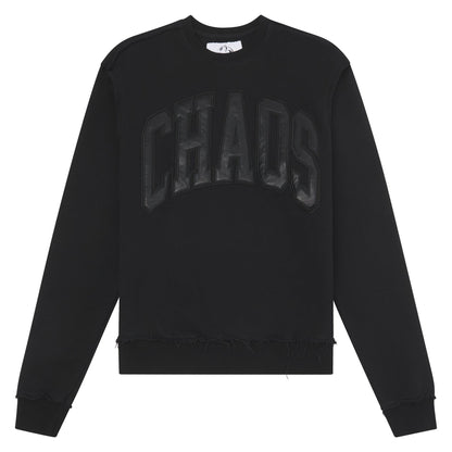 22 Leather Patch Sweatshirt | Black