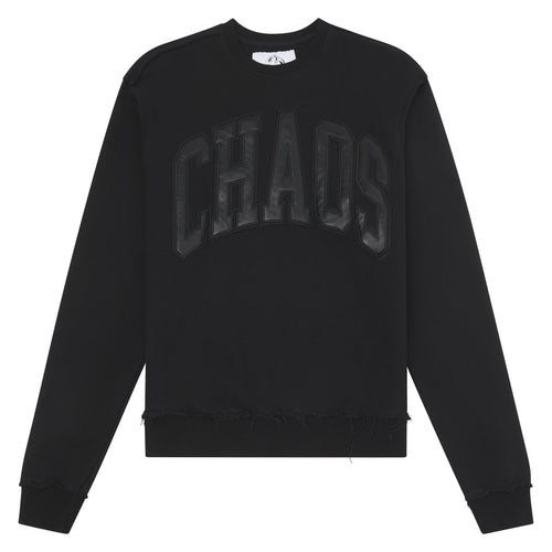 22 Leather Patch Sweatshirt | Black