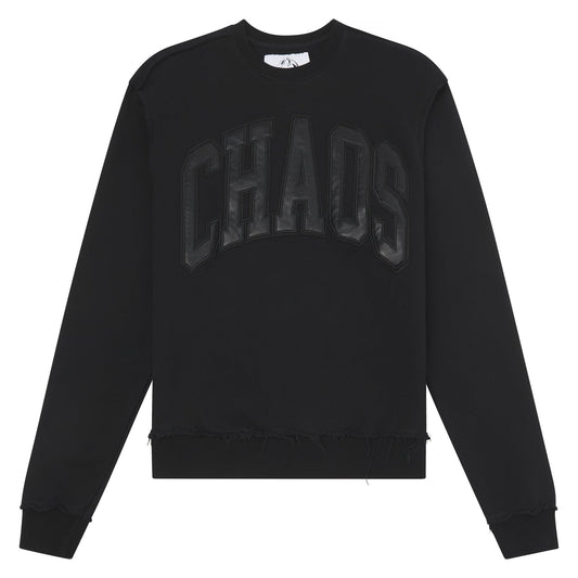 22 Leather Patch Sweatshirt | Black