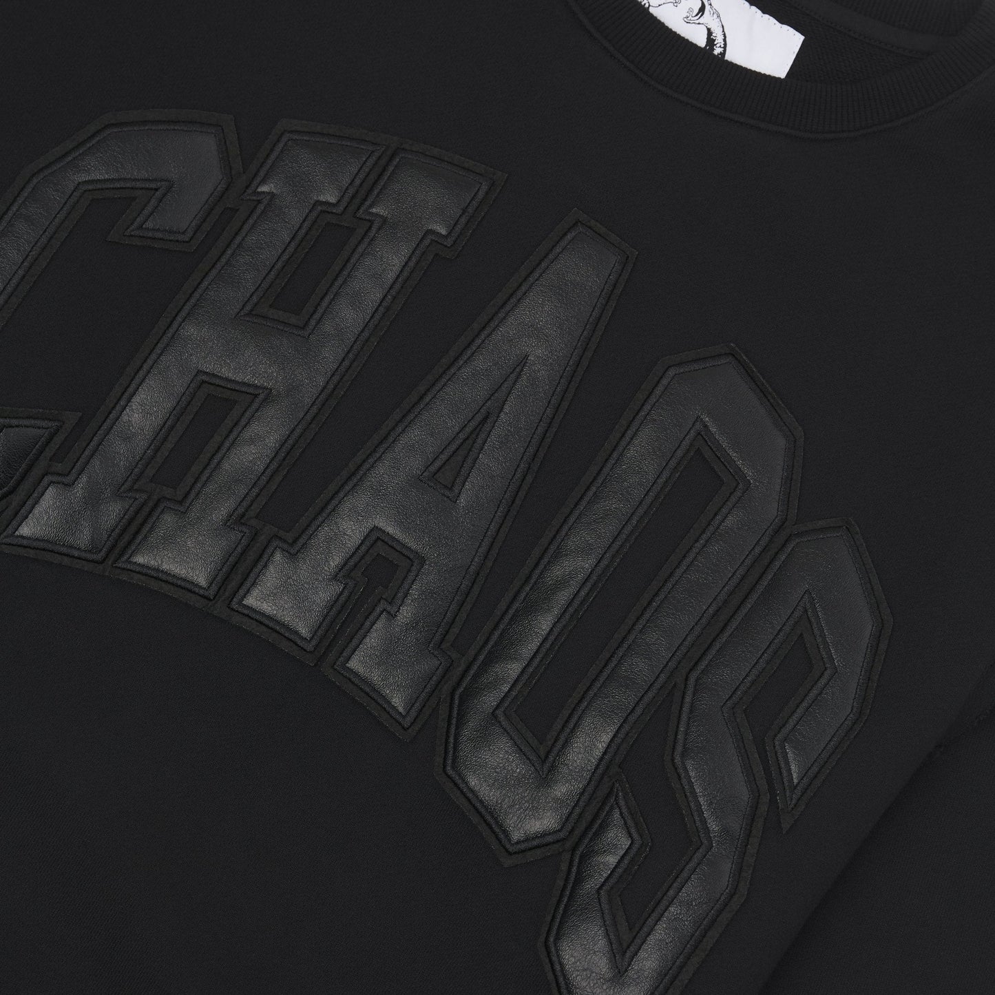 22 Leather Patch Sweatshirt | Black