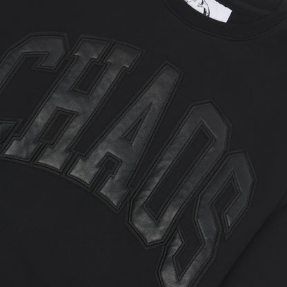 22 Leather Patch Sweatshirt | Black
