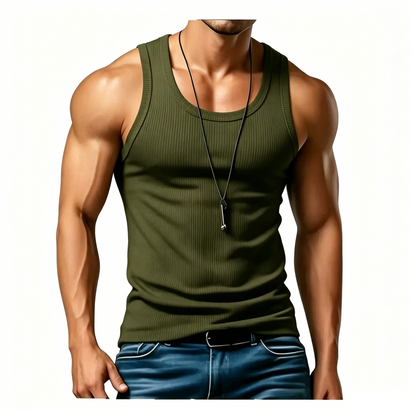 Men’s Wide-Strap Ribbed Tank Top – Comfortable, Stylish & Perfect for Everyday Wear
