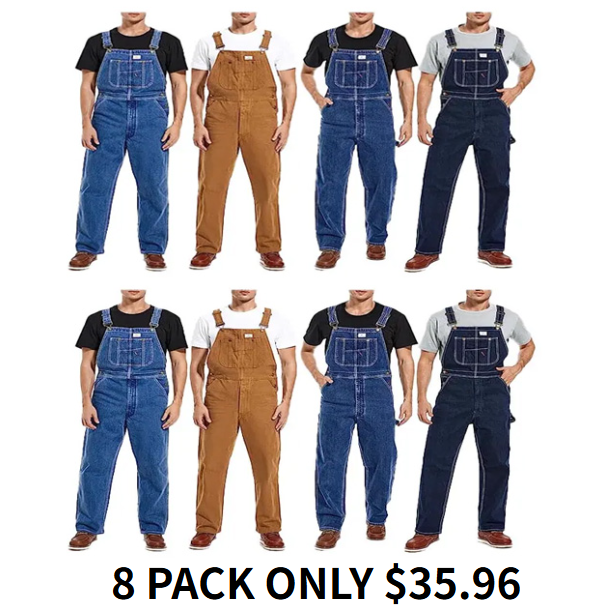 💝Last Day Promotion🔥Men's Denim Bib Overalls,  Workwear with Adjustable Straps and Convenient Tool Pockets
