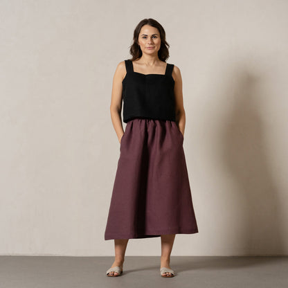Linen Maxi Skirt with Pockets Sophia
