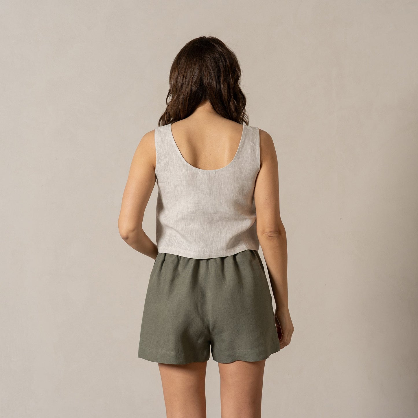 Linen Crop Top Ana Natural