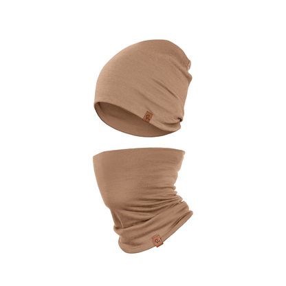 Women's Merino Beanie & Gaiter 2-Piece Beige