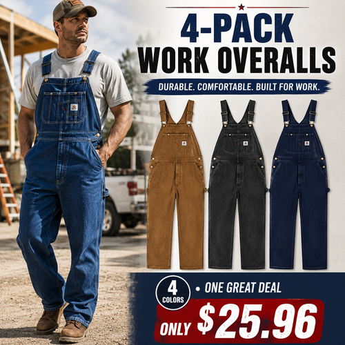 💝Last Day Promotion🔥Men's Denim Bib Overalls,  Workwear with Adjustable Straps and Convenient Tool Pockets