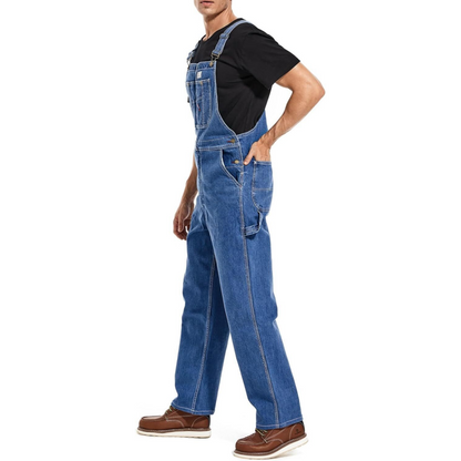 💝Last Day Promotion🔥Men's Denim Bib Overalls,  Workwear with Adjustable Straps and Convenient Tool Pockets