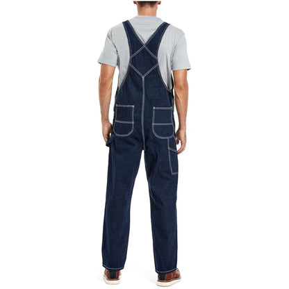 💝Last Day Promotion🔥Men's Denim Bib Overalls,  Workwear with Adjustable Straps and Convenient Tool Pockets