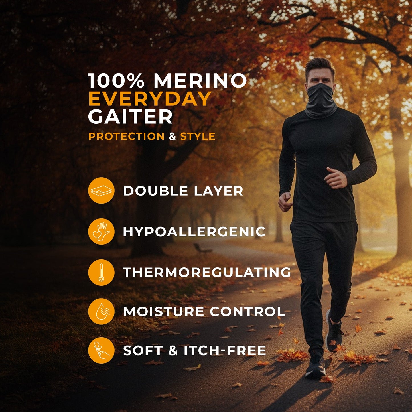 Men's Merino Active Neck Gaiter Royal Cherry / Red