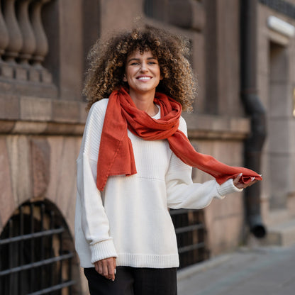 Women's Natural Linen Scarf