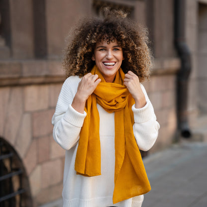 100% European Washed Linen Scarf