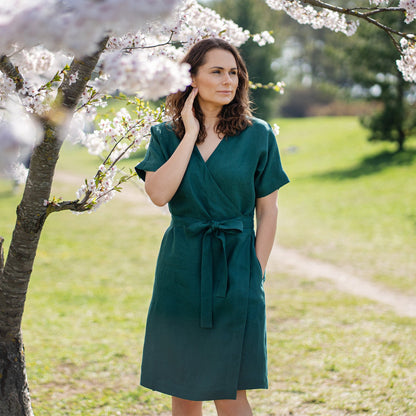 Linen Wrap Dress Eliana