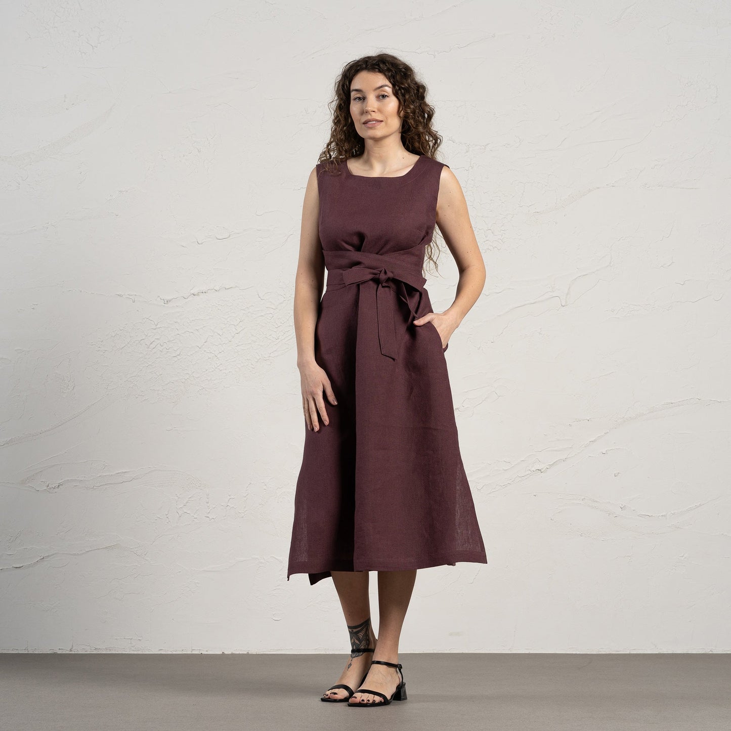Sleeveless Obi Wrap Dress Hailey