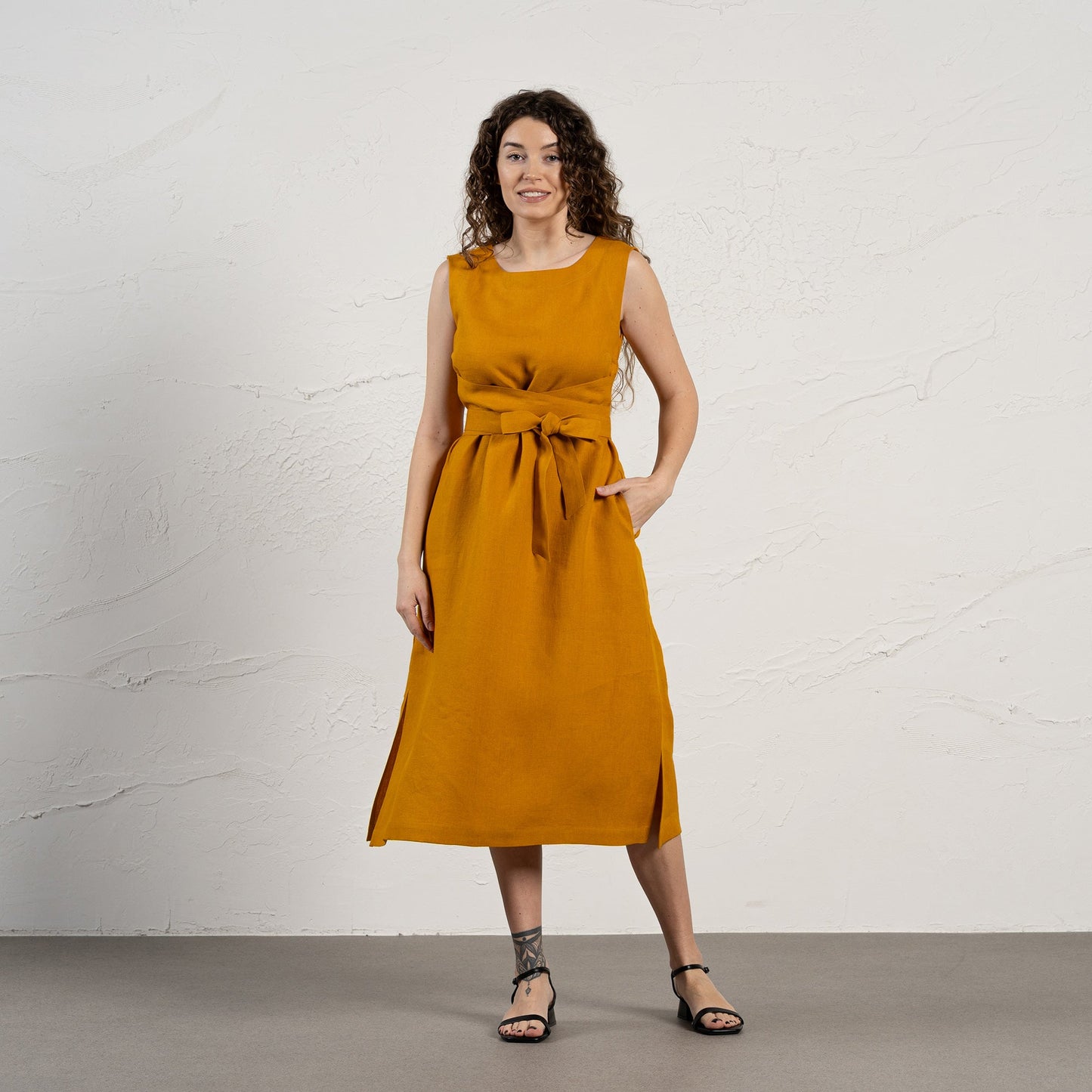 Sleeveless Obi Wrap Dress Hailey