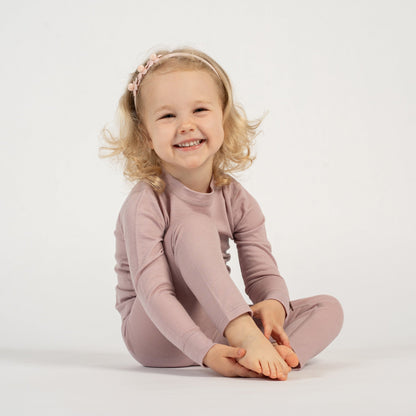 Kids' 160 Long Sleeve & Bottom 2-Piece Dusty Pink