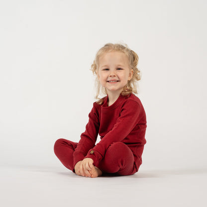 Kids' 250 Long Sleeve & Bottom 2-Piece Royal Cherry
