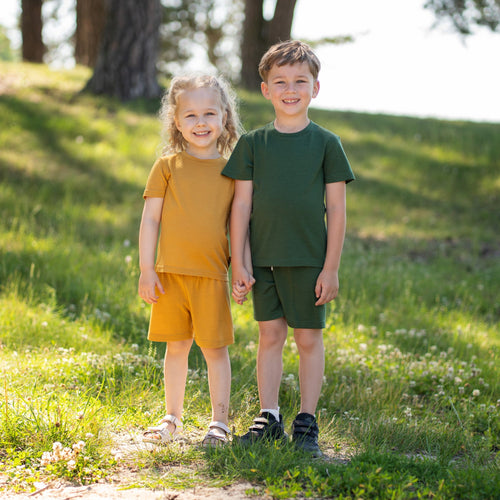 Kids' Light Merino Summer Shorts & Tee Set