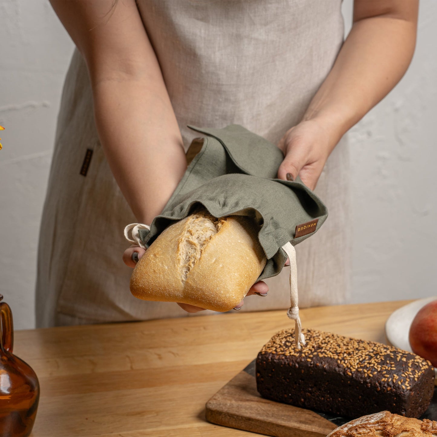 Sustainable Linen Bread Bag