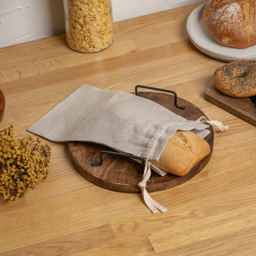 Drawstring Linen Bread Bag