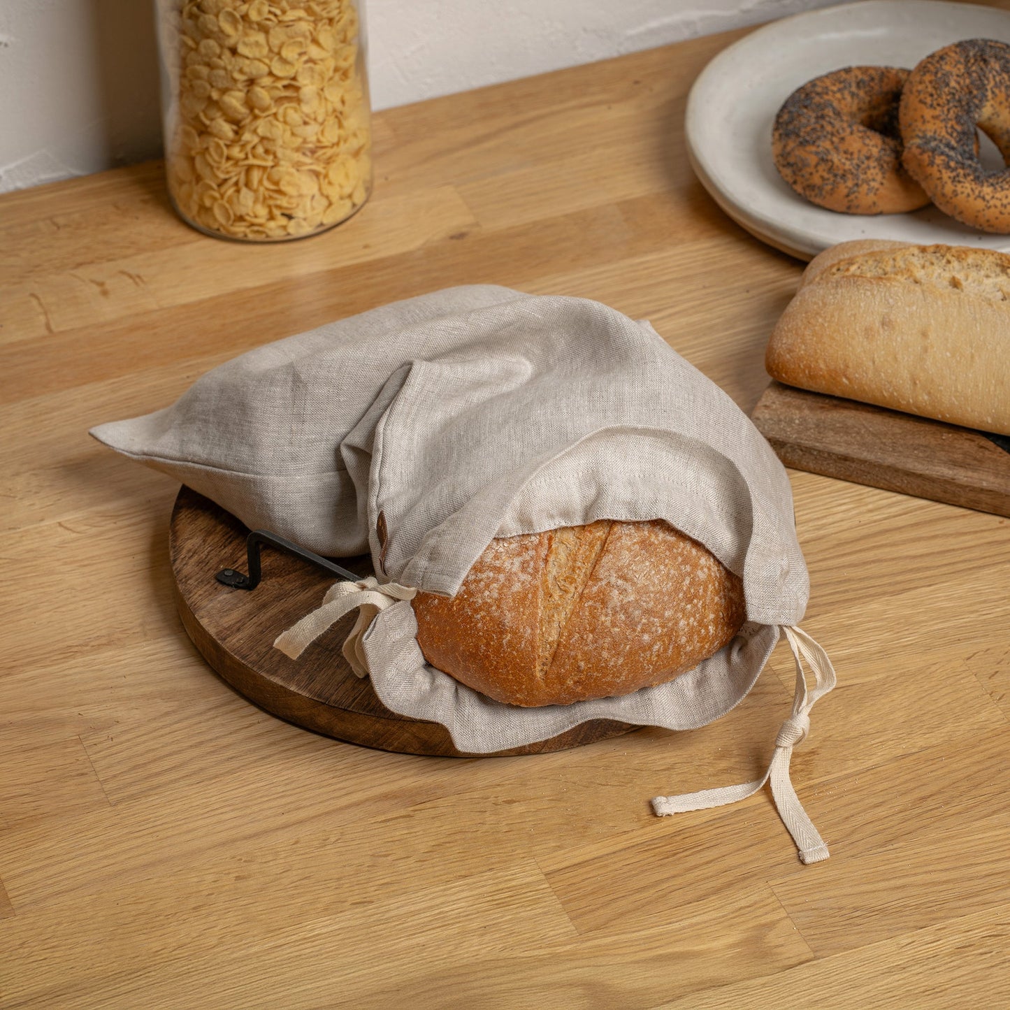 Drawstring Linen Bread Bag
