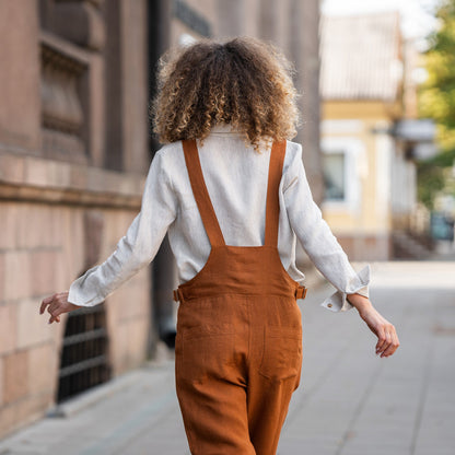 Linen Pinafore Jumpsuit Nicci
